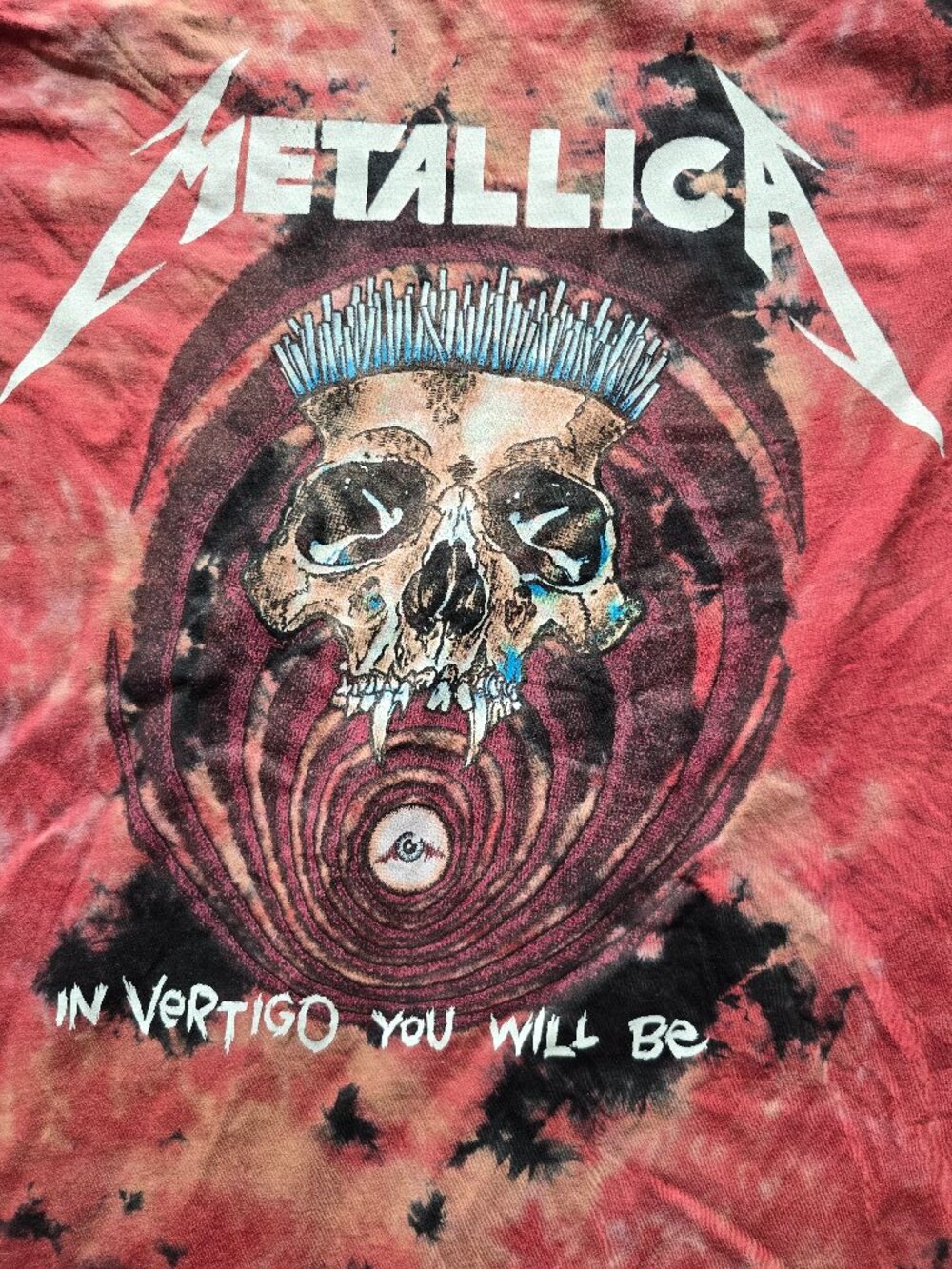Metallica "The Shortest Straw" Red & Black Tie-Dye T-Shirt - Size L